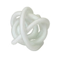 Glass Knot Sculpture - White Frosted Decorative Home Accent 4.72"