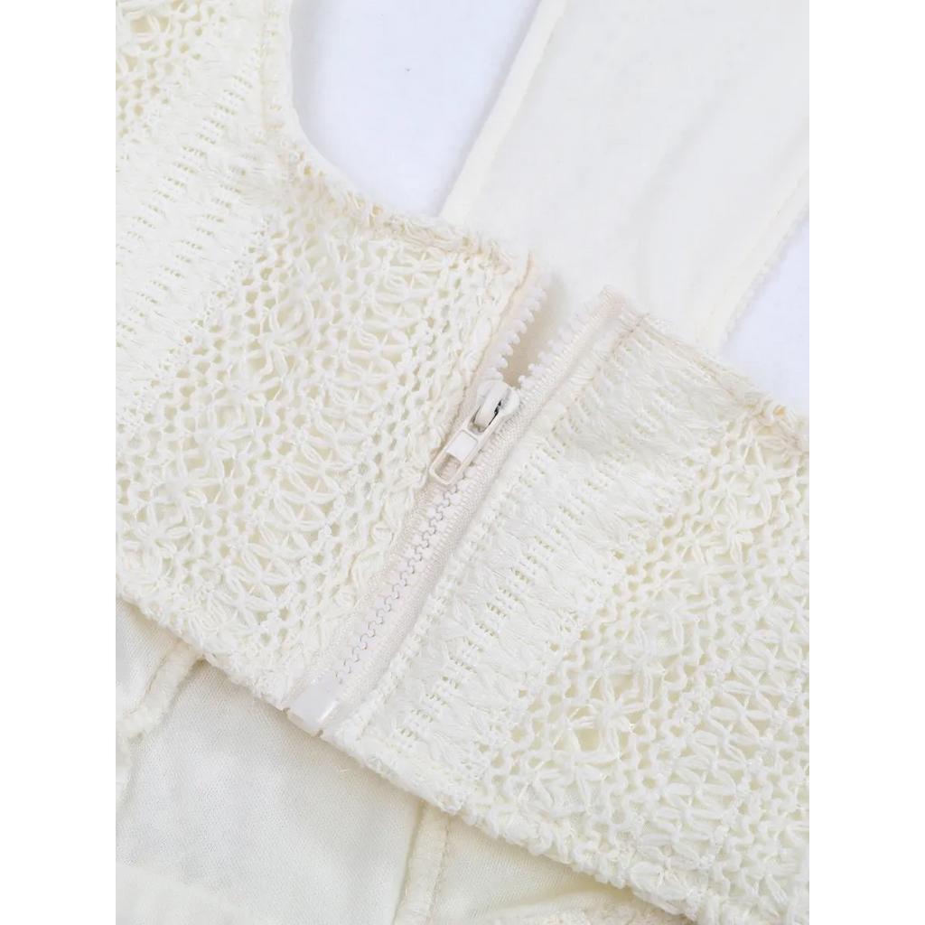 White Lace Turtleneck Dress: Sexy Slim Fit with Tassel Sleeves