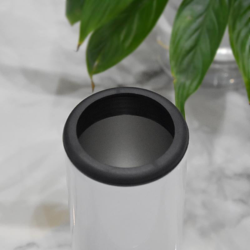 Refroidisseur de canettes à sublimation vierge de 16oz avec 2 couvercles à visser, gobelet droit blanc en acier inoxydable à double isolation
