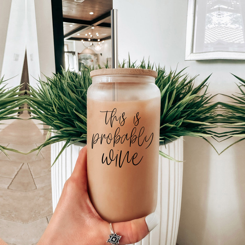 17oz Glass Tumbler With Bamboo Lid, 2 Stainless Straws and Straw Cleaner