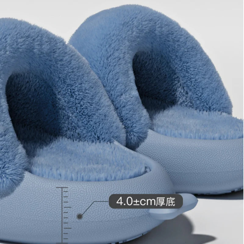 Winter Plush Shark Slippers Boys Men - # BOAA73410003