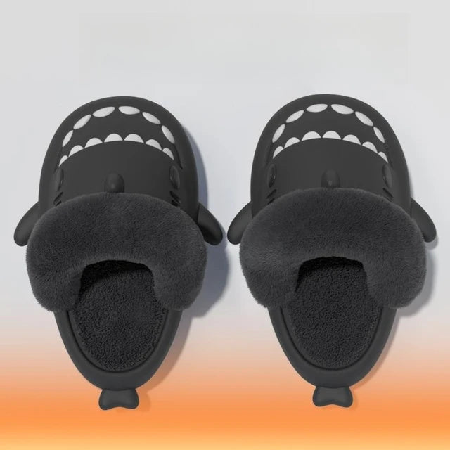 Winter Plush Shark Slippers Boys Men - # BOAA73410003