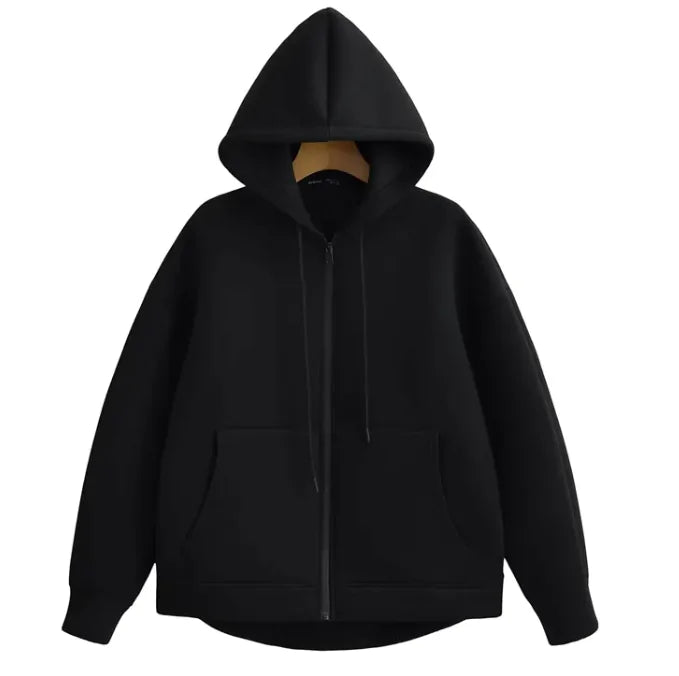 Winter Zipper High Street Double Pocket Oversized Loose Sweater - # BOAA13510008