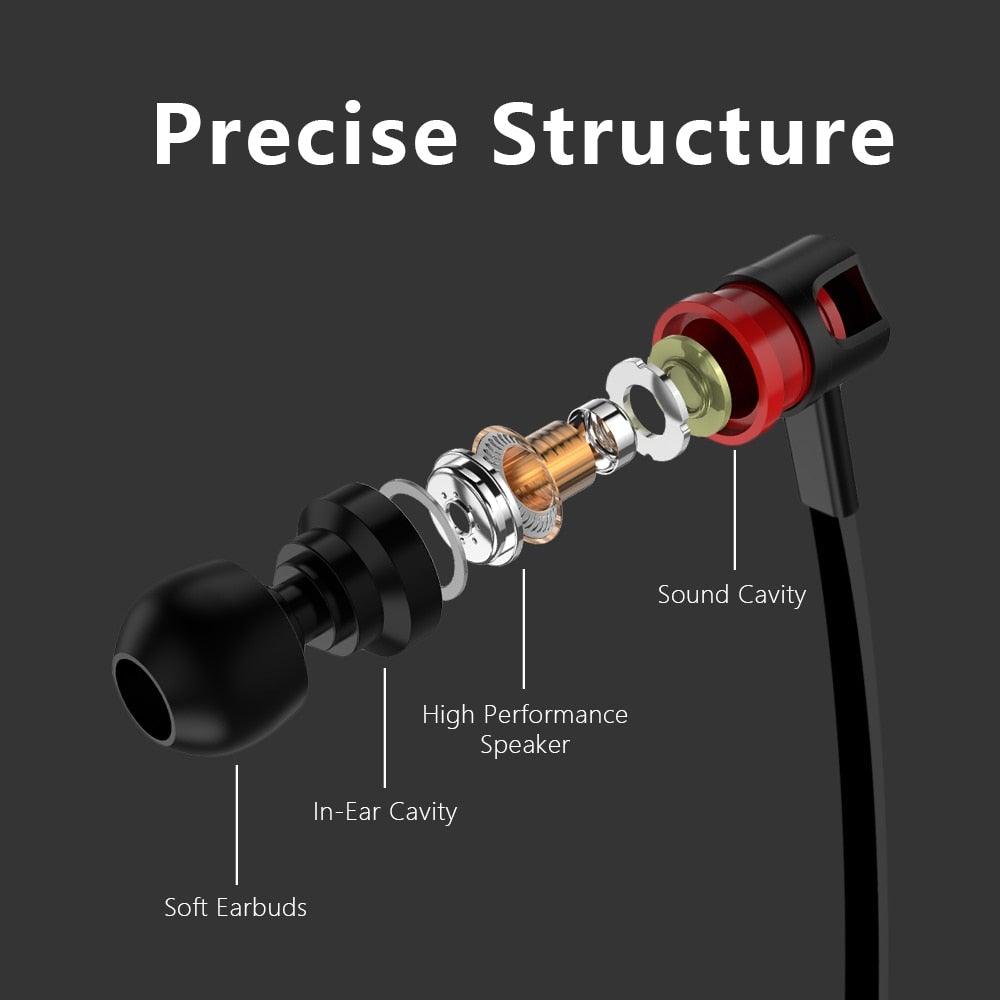Wired in-Ear Headphones With Tangle-Free Cord Noise Isolating Bass Driven Sound Metal Earphones Carry Case Ear Bud Tips In-ear Earphone  Super Bass Sound Sport Headset With Mic for Phones Ear Phone For Women 3.5mm