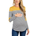 Women's Maternity Striped Long Sleeve T-Shirt | Also for Nursing - # PRGTA11510017