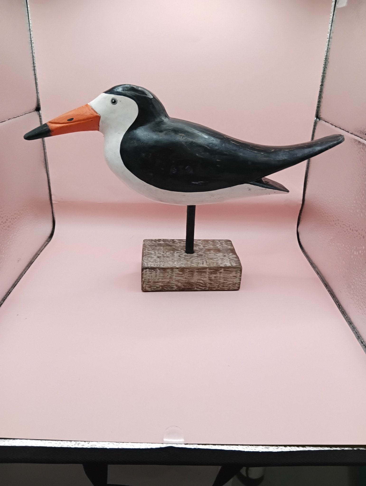 Wood Skimmer Bird Sculpture – Coastal Decor Accent