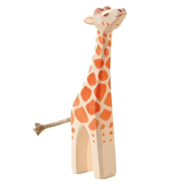 Wooden Animal Figures Handcrafted Elephant Lion Giraffe Toys - # BOT&G512610002