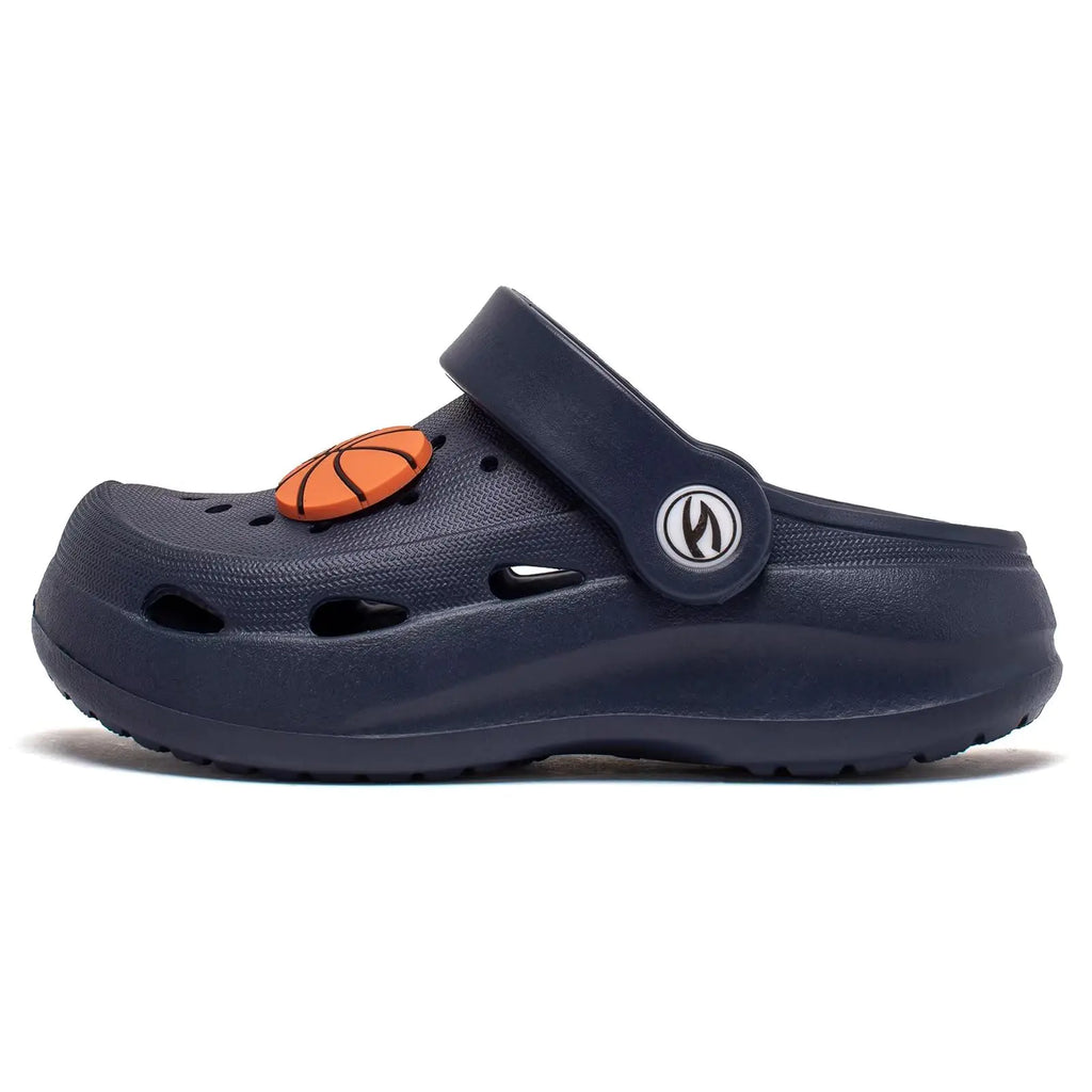 WOUEOI Boys Girls Garden Shoes Toddler Cartoon Slides Sandals Kids Clogs 2 Little Kid A-dark Blue - # BOAA71310001