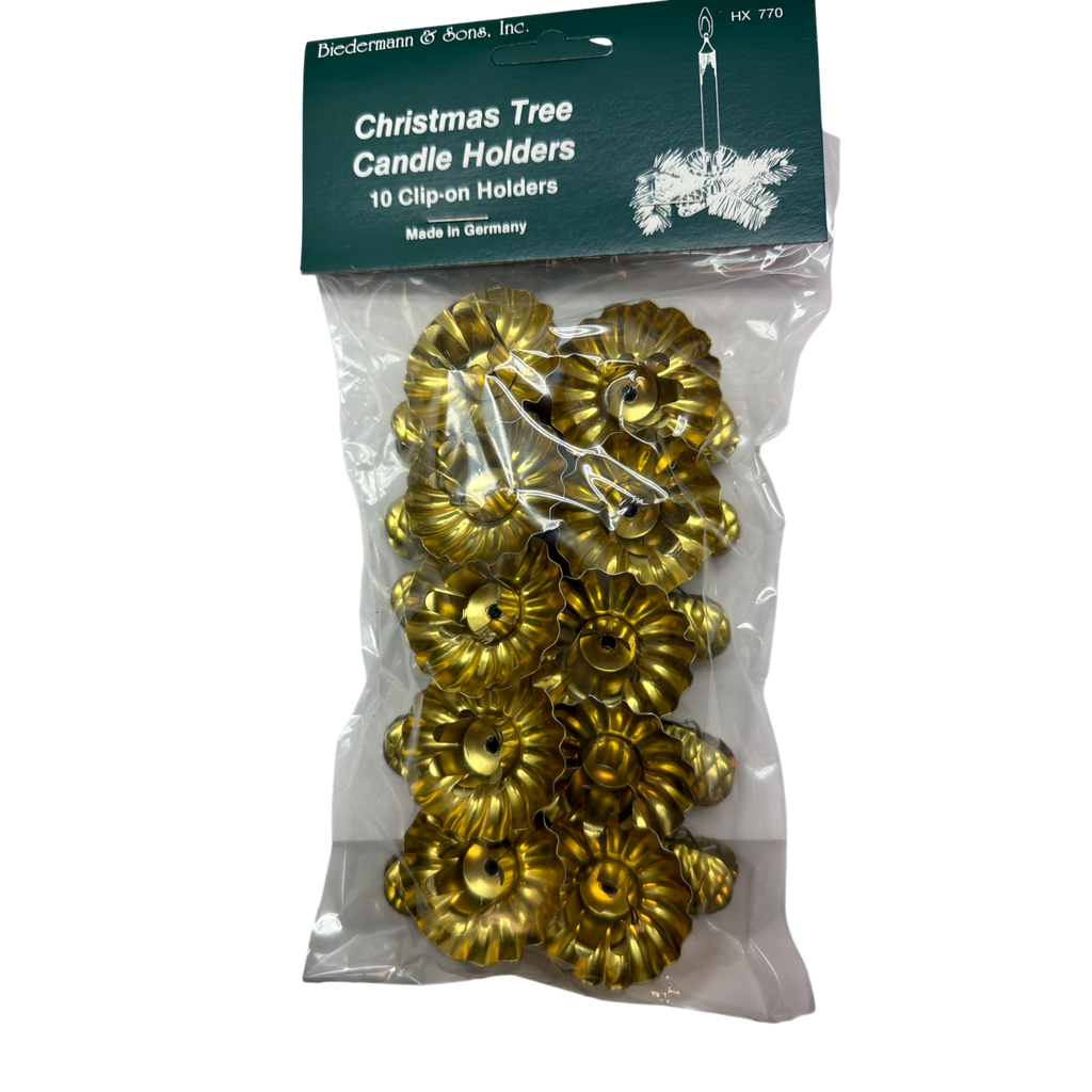 Bougeoirs à clipser dorés - Lot de 10